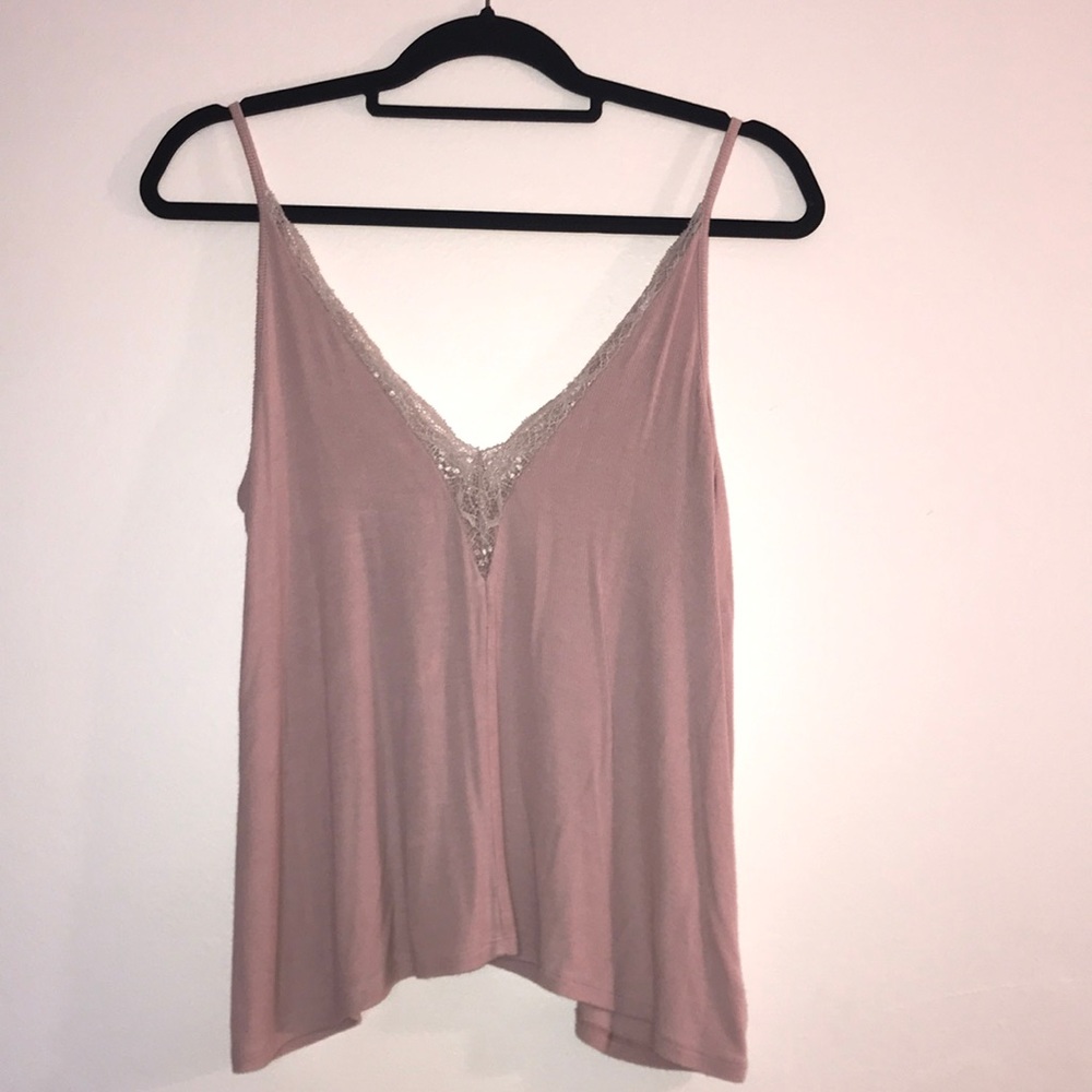 light pink lace tank top